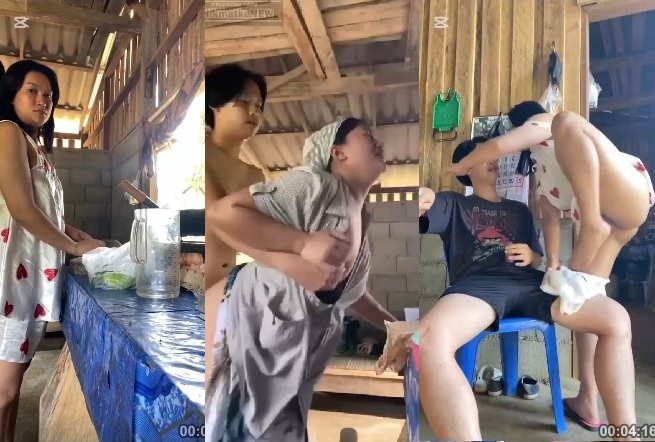 Mami Vera Lagi Masak Dihajar Anak Tiri Dari Belakang